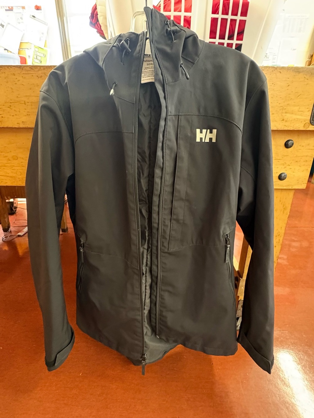 Helly Hansen Black Hooded Ski Jacket with HH Logo